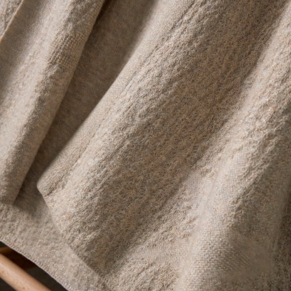 Gold silk wool knit cardigan shawl coat - Picture 6 of 10